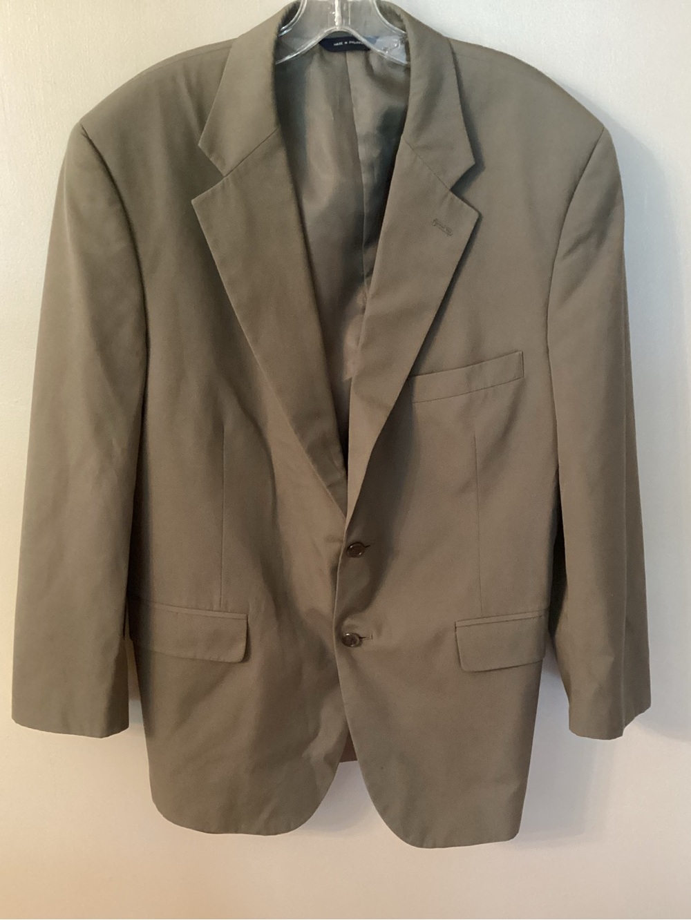Brooks Brothers 44R Olive tan single breasted cotton blend sport coat blazer
